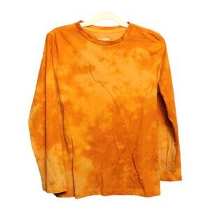 Old Navy Boys Size 8 Long Sleeve T-Shirt Orange Tie Dye - Play Condition